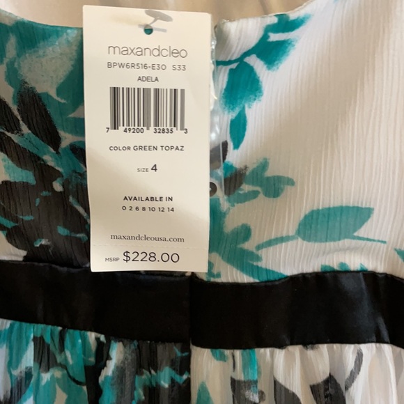 Max and Cleo size 4 strapless flowing floral dress - Picture 3 of 3